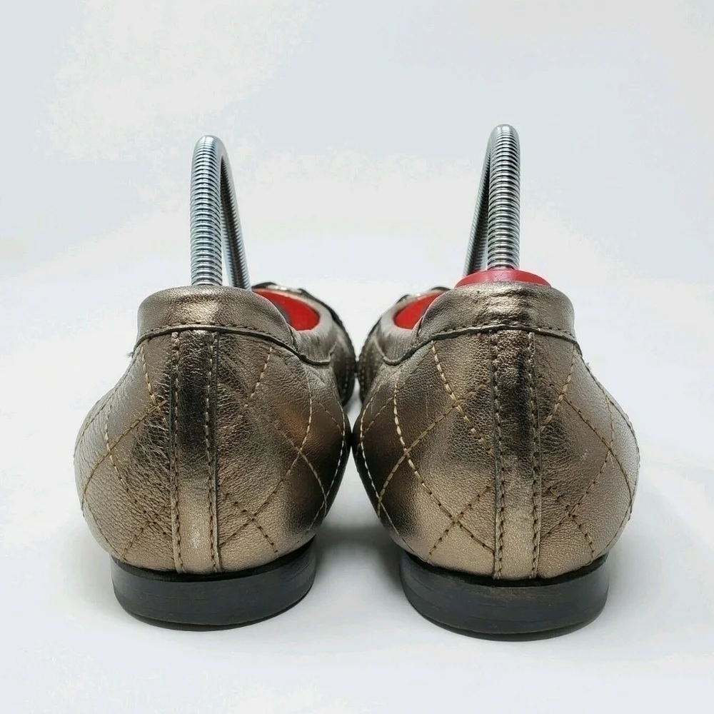AGL Ballet Flats quilted Leather Patent Cap Toe